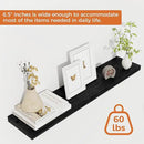 Fun Memories 32Inch Floating Shelves for Wall 2 Pack Wood Shelves for Kitchen, Bathroom, Bedroom Wall Mounted Rustic Wood Floating Shelf with Invisible Brackets for Books, Storage, Decor, Black by CozyNest Decor
