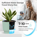 T4U 7 Inch Self Watering Pots for Indoor Plants, 4 Pack Green Plastic Flower Pots for All House Plants, Flowers, African Violets by GreenHaven Gardens