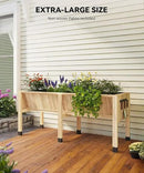 72x26x31 Inch Raised Garden Bed with Legs, 13.7In Depth Wooden Planter Box for Outdoor Growing Vegetables and Herbs, Elevated Garden Bed with Hooks for Backyard, Patio, Balcony by GreenHaven Gardens