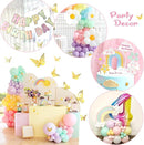 4th Birthday Decorations Girl Pastel, Slmeno 219Pcs Pastel Rainbow Balloon Arch Garland Kit, with Number 4 Balloons,Banner,Cake Toppers,12 3D Butterfly for 4 Year Old Girl Birthday Easter Party Decor by TinyTreasures Baby Boutique
