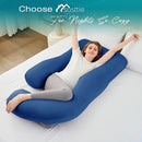 Sasttie Pregnancy Pillows for Sleeping, Jumbo U Shaped Cooling Full Body Pillow with Removable Cover, Pregnant Women Must Haves, Maternity Essential, Navy by TinyTreasures Baby Boutique