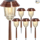 XMCOSY+ Solar Pathway Lights Outdoor - 6 Pack Solar Garden Lights, 10-40 LM Dimmable Solar Lights Outdoor Waterproof Auto On/Off IP 65 Solar Powered Landscape Lighting for Patio Walkway Driveway by GreenHaven Gardens