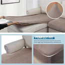 H.VERSAILTEX Velvet Stretch Sectional Sofa Covers - 3 Pieces, L-Shaped Chaise, Taupe Striped by CozyNest Decor