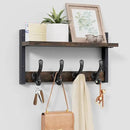 Tatub 16" Rustic Coat Rack Wall Mount with Shelf, Wall Hooks with Shelf, Heavy Duty Entryway Organizer Hangers for Hanging, Hat, Bag, Jacket for Bathroom, Living Room, Bedroom by CozyNest Decor