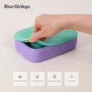 BLUE GINKGO Silicone Lunch Box Set – Durable Heavy-Duty Silicone Bento Box, Microwave, Freezer, Dishwasher Safe – Airtight, BPA Free (Made in Korea, Purple) by TinyTreasures Baby Boutique