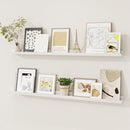 Picture Ledge Shelf, Solid Pine Wood Floating Shelves Set of 2, 40 Inches Nursery Book Shelves for Toys Storage, Kids Bookshelf Wall Mounted for Living Room Bedroom Decor Books Photo Frames, White by TinyTreasures Baby Boutique