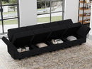 Belffin Modular Sofa Couch with Storage Seats Sectional Sofa Velvet Sofas for Living Room Black by CozyNest Decor
