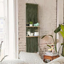 Hanging Shelf Macrame Wall Hanging Green Boho Shelfs with Tassels 2 Tier Floating for Plants Bedroom Dorm Living Room Wall Decor Rustic Wooden Organizer(Wood) by CozyNest Decor