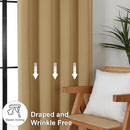 Simplebrand Ava Gold Short 36 Inches Blackout Curtain 2 Panels Set, Half Window Rod Pocket Privacy Curtain Tiers for Kitchen, Curtains Blackout for Bathroom Shades, W40 x L36 Inch, Gold by TinyTreasures Baby Boutique