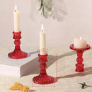 12Pcs Red Candlestick Holders Set- 4" H Taper Candle Holders Bulk, Glass Candle Holders for Activities, Party, Romantic Dinner Table Centerpieces, Festival Gifts & Windowsill Decor by CozyNest Decor