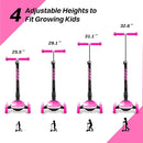 ZIFFY 3-Wheel Light-Up Kids Scooter, Kids Balance Scooter for Boys Girls with 20 Dynamic LED Lights, 4 Adjustable Height, Lean-to-Steer Design with Anti-Slip Wide Surface for Stability - Up to 110LBS by TinyTreasures Baby Boutique