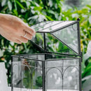 NCYP Glass Terrarium with Lid for Cacti, Succulents, Small Plants - 7.5 x 4.9 x 9 inches Closed Geometric Planter Box - Home Indoor Tabletop House Shape Decorative, Black (Terrarium Only) by GreenHaven Gardens