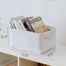 TheWarmHome Storage Bins for Shelves - Medium 3Pack 13.8L*9.8W*6.7H inch Fabric Storage Cubes Canves Storage Basket for Organizing Toys Baby Clothes Gift Dog (White) by CozyNest Decor