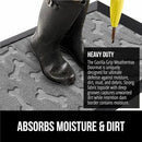 GORILLA GRIP 100% Waterproof All-Season WeatherMax Doormat 35x23, US Designed Natural Rubber, Stain and Fade Resistant, Low Profile Indoor Outdoor Door Mats, Easy Clean Patio Mat, Light Gray Bones by CozyNest Decor