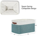 DULLEMELO Storage Baskets for Organizing,Rectangular Fabric Storage Bins with Handles for Office,Bedroom(3-Pack -15 inch X 11 inch X 9.5 inch, White&Dark Green) by TinyTreasures Baby Boutique