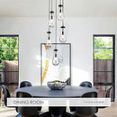 5-Light Raindrop Pendant Light Fixtures, Black Glass Pendant Lighting, Teardrops Modern Hanging Light for Entryway Foyer Kitchen Island Dining Living Room Hallway by CozyNest Decor
