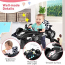 BABY JOY 4-in-1 Baby Walker, Foldable Activity Walker with Adjustable Height & Speed, Music, Lights, Anti-Rollover, Toddler Push Walker, Baby Walker with Wheels for Boys Girls 6-18 Months (Black) by TinyTreasures Baby Boutique