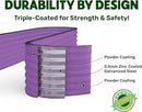 9-in-1 Galvanized Steel Raised Garden Bed // 8×2×1.5 ft Modular Planter for Gardening, Vegetables, Flowers // 18" Tall Metal Raised Garden Beds Outdoor (Purple) // Patented Design Planter Box by GreenHaven Gardens