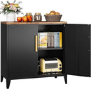 SISESOL Black Storage Cabinet with Doors and Shelves,30 inch Pantry Cabinet Sideboard with Leg,Small Accent Cabinets with Storage,Side Floor Cabinets for Home,Kitchen,Coffee Bar,Dining/Living Room by CozyNest Decor