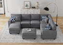 L Lengend Vansen Modular Sectional Sofa U Shaped Couch with Ottoman Modern Reversible Corner Sectional Couch for Living Room (Dark Grey, U Shaped Sofa-3) by CozyNest Decor