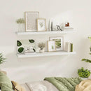 Fun Memories 55 Inch Floating Shelves for Wall 2 Pack Shelves for Bedroom|Kitchen|Bathroom 55 x 9.3 Inch Wood Floating Shelf with Invisible Brackets for Books|Storage|Decor, White by CozyNest Decor