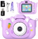 Kids Camera Toys,48MP Dual Lens with 64G SD Card and Cartoon Soft Cover for 3-8 Year Old Girls Boys (PurpleR) by TinyTreasures Baby Boutique