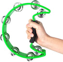 EastRock Tambourine,Metal Jingles Hand Held Percussion-Half Moon Tambourine for Kids, Adults, KTV, Party GREEN by TinyTreasures Baby Boutique