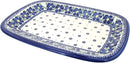 Blue Rose Polish Pottery Spring Blossom Large Rectangular Serving Platter by CozyNest Decor