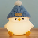 Penguin Lamp with Knit Hat,Kawaii Penguin Night Light,Food Grade Silicone,Dimmable Nursery Nightlight,LED Squishy Novelty Animal Lamp,Kids Room Decor,Funny Gifts for Kids Boys Girls Baby by TinyTreasures Baby Boutique