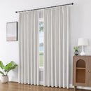 Joydeco Pleated Curtains for Living Room Bedroom, Linen Drapes 90 inch Length 2 Panels Set, Blackout Thermal Insulated Curtain(Ivory,40'' Wx90'' L) by CozyNest Decor