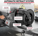 Retractable Fuel Hose Reel 1" x 50' with Fueling Nozzle, 300 PSI Heavy Duty Steel Construction Industrial Auto Swivel Spring Driven Diesel Hose Reel for Aircraft Ship Vehicle Tank Truck, Black by GreenHaven Gardens