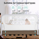 Baby Bed Rail Guard for Toddlers -59" Toddler Bed Rails for Twin, Full, Queen, King Bunk Size Bed Swing Down Bedrail Extral Tall Child Safety Side Railing Guards for Kids White by TinyTreasures Baby Boutique