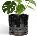 Ceramic Planter for Indoor Plants - 10 Inch Plant Pots with Drainage Hole and Saucer, Round Decorative Flower Pots Outdoor, Boho Large Planter, Room Decor, House Warming Gifts, Black by GreenHaven Gardens