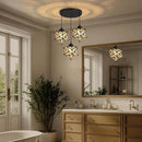 Frosted White Glass Dining Room Chandelier Farmhouse Pendant Lights for Kitchen Island Light Fixture Modern Chandeliers with Warm Light Bulbs Black by CozyNest Decor