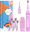 Kids Sonic Electric Toothbrush, Rechargeable Smart Toothbrush for Children, Toothbrush for Toddlers Boys Girls Age 3-12 with 30s Reminder, 2 Mins Timer, 6 Modes, 6 Brush Heads by TinyTreasures Baby Boutique
