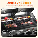 3 Burner Propane Gas BBQ Grill with Side Burner, Porcelain-Enameled Cast Iron Grates, Smoke Control Handle, 37,230 BTU Stainless Steel Grill for Outdoor Camping Barbecue Grilling Backyard Cooking by GreenHaven Gardens