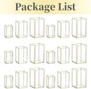 Glass Hurricane Candle Holder Large - Hewory 18pcs Gold Rectangle Flower Holders Centerpiece for Table, Tall Floor Square Pillar Candle Lantern for Wedding, Anniversary, Party, Fireplace, Dining Room by CozyNest Decor