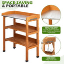 Outdoor Potting Bench Garden Work Station, Solid Wood Planting Table w/Sink Drawer Shelves,Metal Top, Folding Patio Furniture for Porch Balcony (29.1 x 14.2 x 35.6(Orange Yellow)) by GreenHaven Gardens