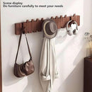 Wall Mounted Piano Key Hanger | Flip Style Hook | Entrance Wall Art Hook, Made of Oak Wood (3 Times Painted, 4 Times Polished) (Walnut, 10Hooks) by CozyNest Decor