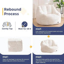 MAXYOYO Bean Bag Chair, Comfy Bean Bag Sofa with Back Support, Faux Fur Bean Bag Chair for Adults and Kids, Stuffed Floor Sofa for Living Room, Bedroom, Apartment, Beige by CozyNest Decor