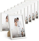 Haus and Hues 4x6 Picture Frame Wood - Set of 9 Natural Wood Frame 4x6, White Photo Frame 4x6 for Walls, 4x6 Wood Picture Frame, 4 by 6 Picture Frame, 4x6 Frames for Pictures (Standalone White Oak Frame) by CozyNest Decor