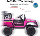 24V Kids Ride on Toy, Kids Electric Vehicles Car Ride on Car Truck for Toddlers with Remote Control, 2x200W Motor - Pink by TinyTreasures Baby Boutique