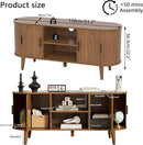 51" Fluted TV Stand, Mid-Century Modern Entertainment Center for Tvs up to 60" with Drawers and Fluted Doors, Curved TV Media Console Table with Sliding Doors for Living Room, Bedroom (51") by CozyNest Decor