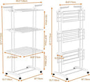 HOMIDEC Clothes Drying Rack, Large 4-Tier Foldable Drying Rack Clothing(67.7H x 19.7W x 30L Inches), Movable Drying Rack with 4 castors. Multifunctional Stainless Steel Laundry Drying Rack, White by CozyNest Decor
