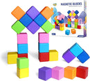 Large Magnetic Building Blocks in 8 Colors, 1.65 Inch Magnet Cubes for Sensory Education, STEM Learning Stacking Toys for Toddlers, 1 2 3 Years Old Boys & Girls Birthday Gifts (16PCS) by TinyTreasures Baby Boutique