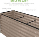 Best Choice Products 8x2x2ft Outdoor Metal Raised Garden Bed, Rectangular Deep Root Planter Box for Vegetables, Flowers, Herbs, and Succulents w/ 239 Gallon Capacity - Taupe by GreenHaven Gardens