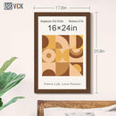 VCK 16x24 Picture Frame 3 Pack, Brown Wood Poster Frame with Exclusive Wood Grain, Wall Mounting Hanging by CozyNest Decor