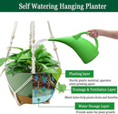 Hanging Planter Self Watering 10 Inch, 2 Pack Indoor Outdoor Hanging Baskets, Hanging Flower Pots with Drainage Hole & 2 Kinds of Plant Hangers for Garden Home Decor(Green)… by GreenHaven Gardens