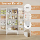51" H Metal Kitchen Pantry Storage Cabinet, Freestanding Cupboard Storage Cabinet with Doors and Adjustable Shelves, Large Stand Up Food Cupboard for Living Room, Dinning Room, White by CozyNest Decor