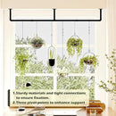 Plant Hanger Indoor with 6 Hanging Chains Hanging Planters for Indoor Plants Hanging Plant Holder Window Plant Rod Black Metal Shelves(73 Inch Pot not Included by GreenHaven Gardens